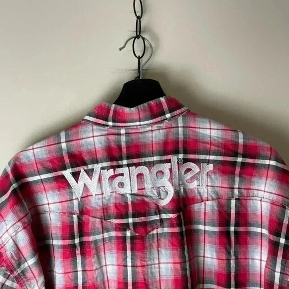 Vintage Wrangler  Spellout Long Sleeve Button-up Shirt Large - Picture 5 of 5